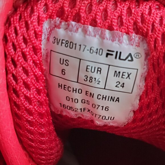 Fila Big Kids Red/Blue High-Top Embroidered Sneaker SZ 6 - Picture 7 of 10